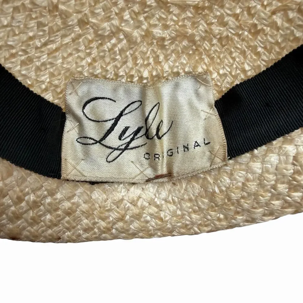 Vintage 1940’s Straw Tilt Hat Very Avant Garde Chic